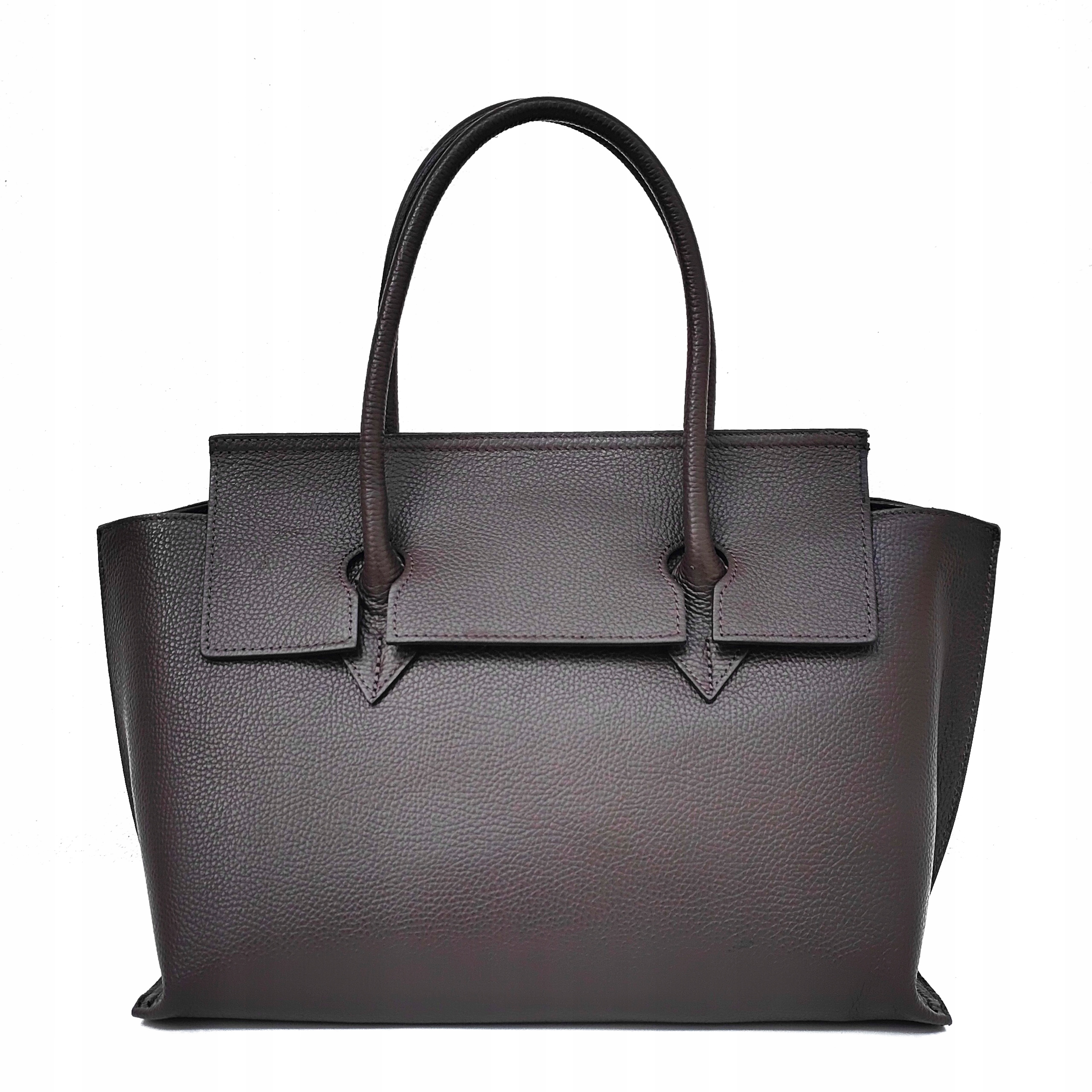 Klasická kabelka Vera Pelle, hnědá čokoládová kůže