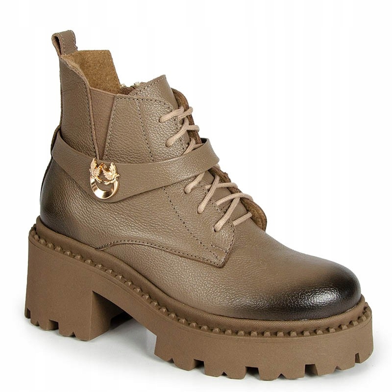 Lemar 60557 Béžové Kotníkové Boty S Ozdobou 38