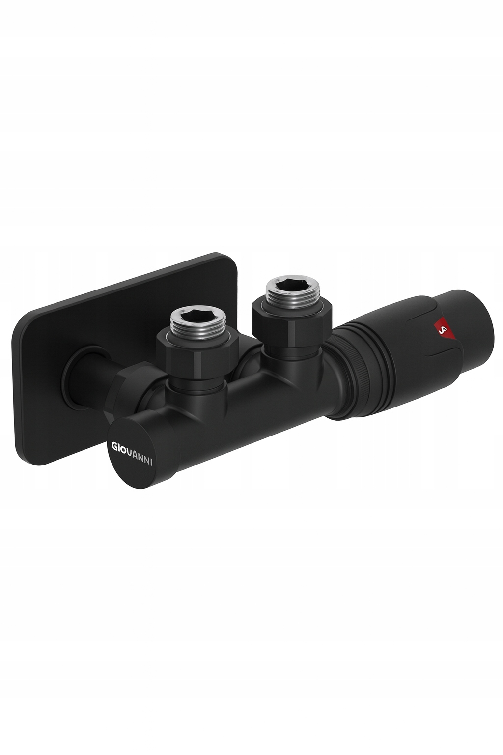 Arceno Úhlová termostatická sada Duoplex s maskovací vložkou pro radiátory, černá