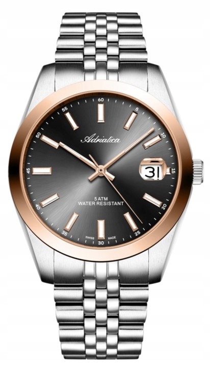 Pánské hodinky Adriatica A1299.R117Q stříbrné gravírování swiss