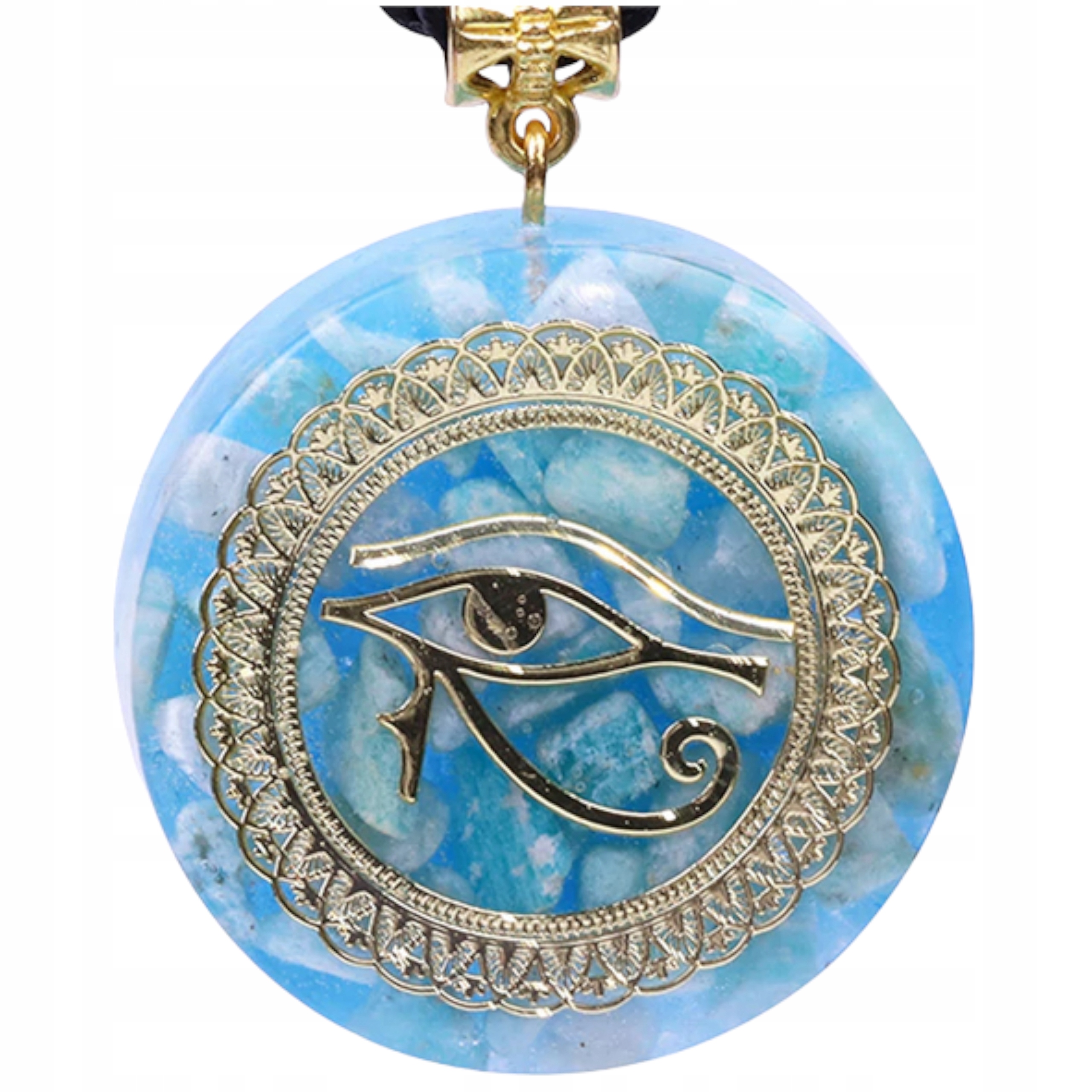 Náhrdelník Přívěsek Orgonit Amazonit Oko Horusa Amulet Talisman Harmonizace
