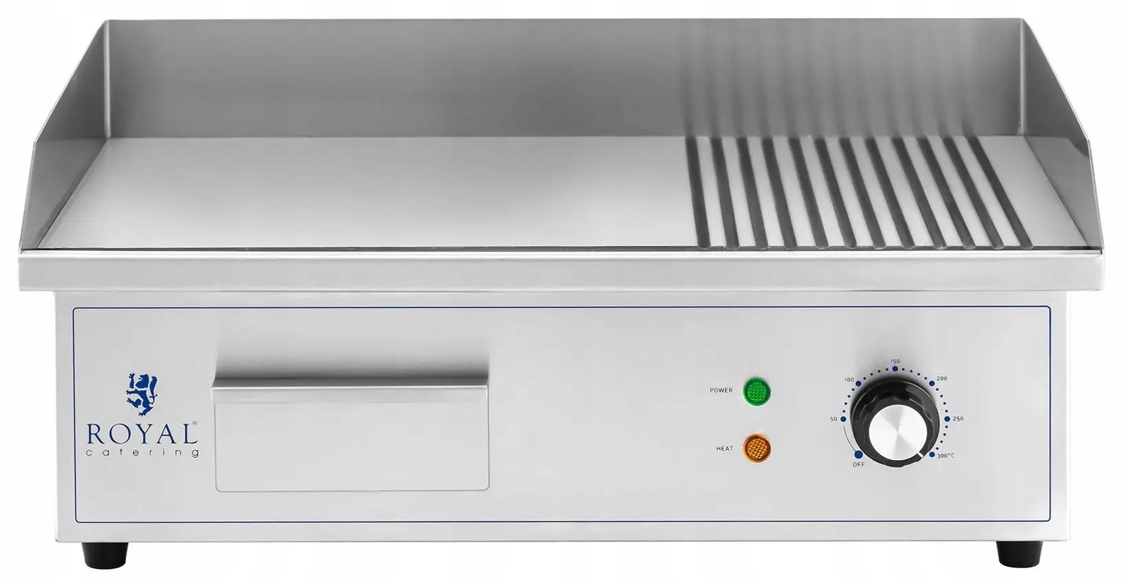 Płyta grillowa gładko ryfl 3000W 55x35 cm Royal Catering RCPG42-M 10012023