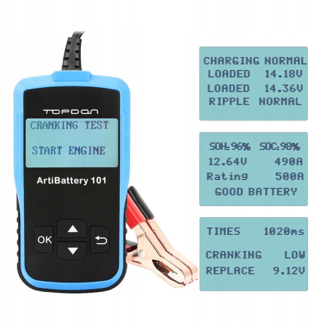 TOPDON ab101 автомобильный аккумулятор тестер