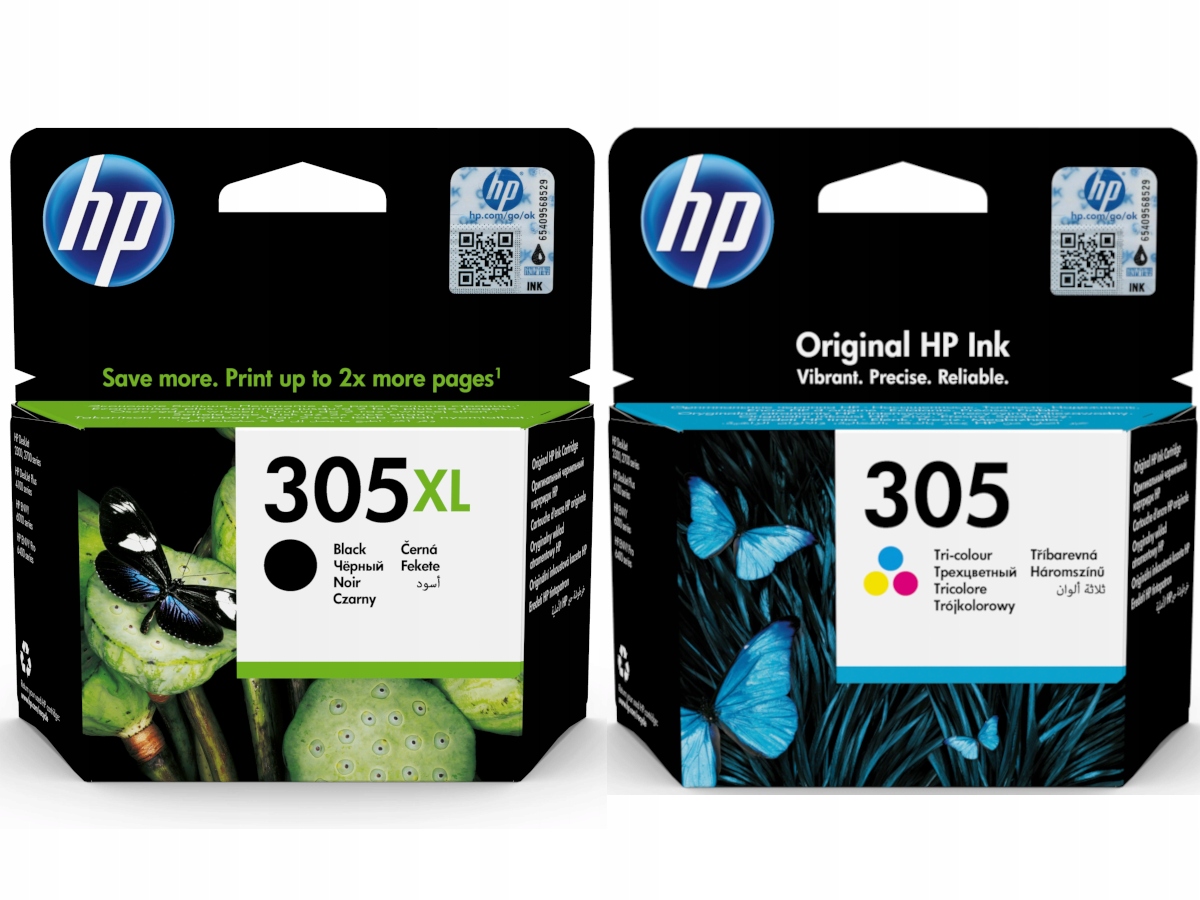 Zestaw Tusz Hp 305XL Czarny 3YM62AE 305 Kolor 3YM62AE Oryginał Komplet