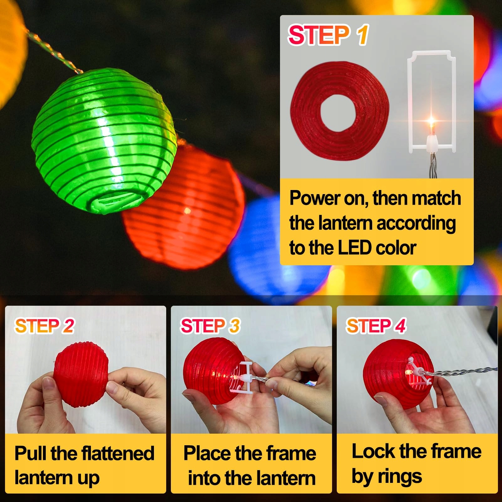 UPING Lampa LED 20szt Na Baterie Do Ogrodu Imprez Świąt Wesel 5m 8 Trybów — miniatura 6