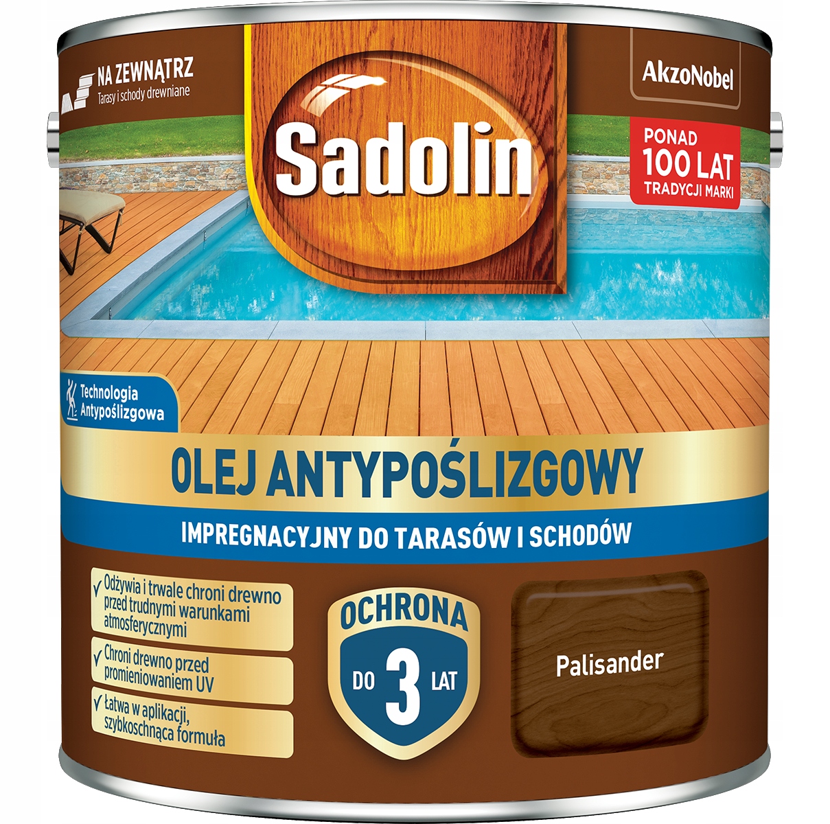 Sadolin Olej do Tarasów Tarasu Antypoślizgowy 12m2/L Palisander 2,5L