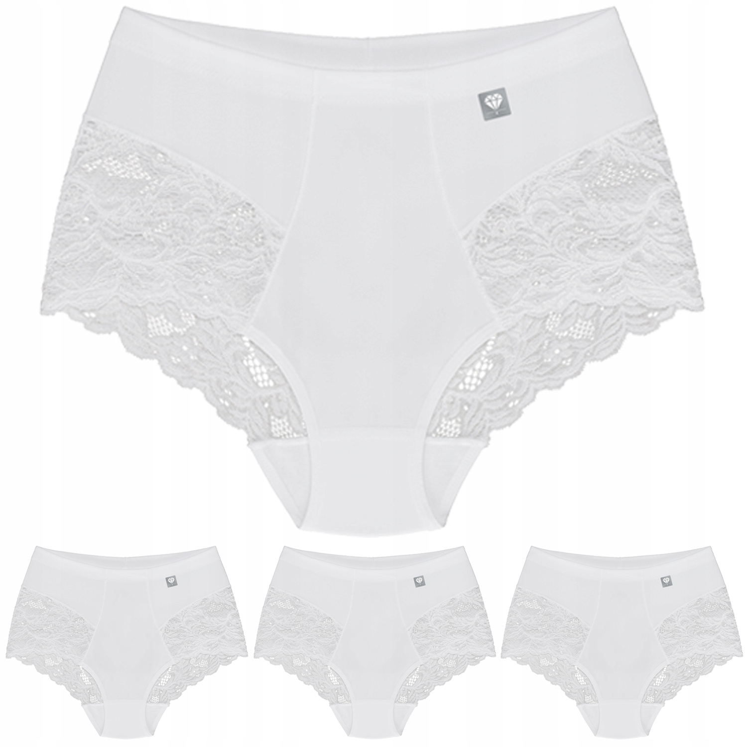 Wol-Bar Diamond 3506 3-pack bílý XL Kalhotky vysoké kalhotky