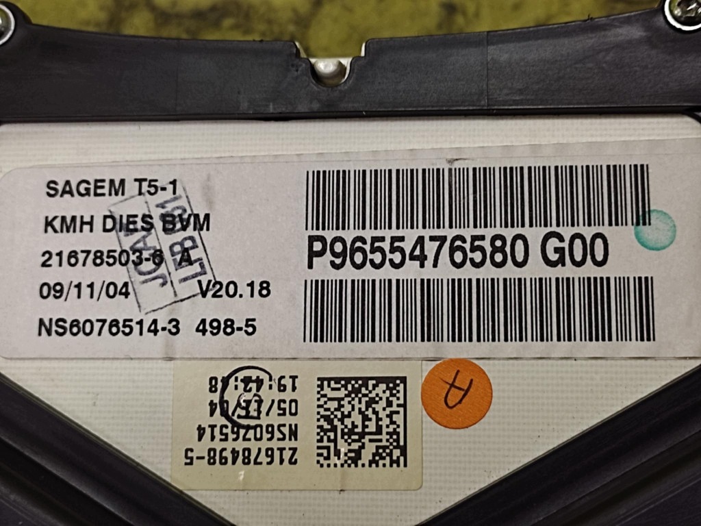 PEUGEOT 307 1.6 HDI dials P9655476580G