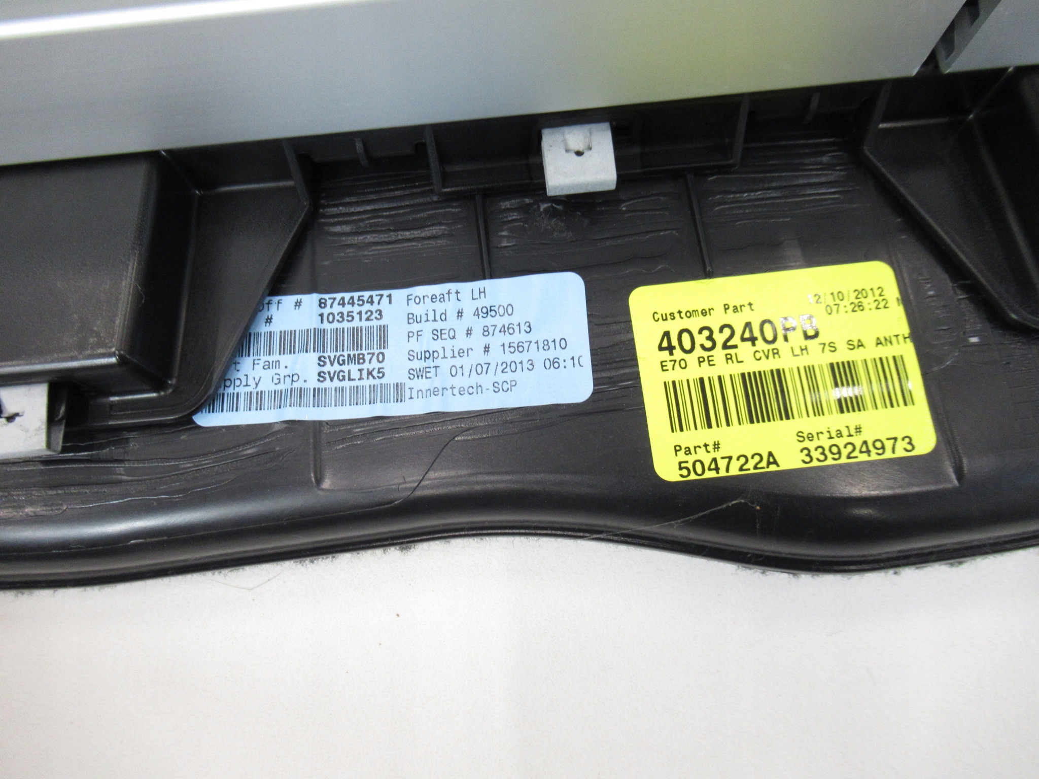 window holder boot bracket rolety BMW e70 X5 KOMPLET