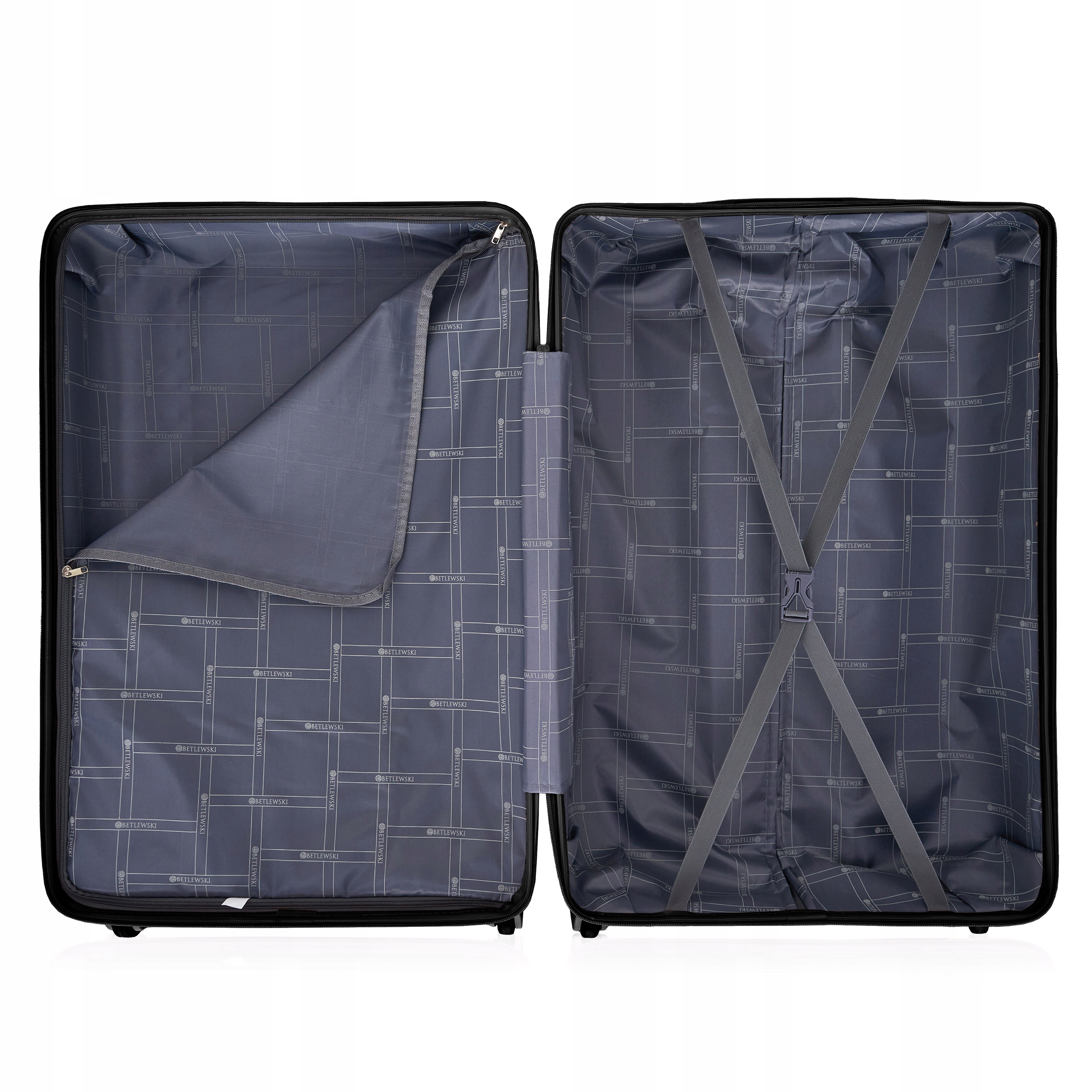 Betlewski Zestaw 3 walizek podróżnych na bagaż twarde mocne wygodne szyfr Wzór dominujący bez wzoru