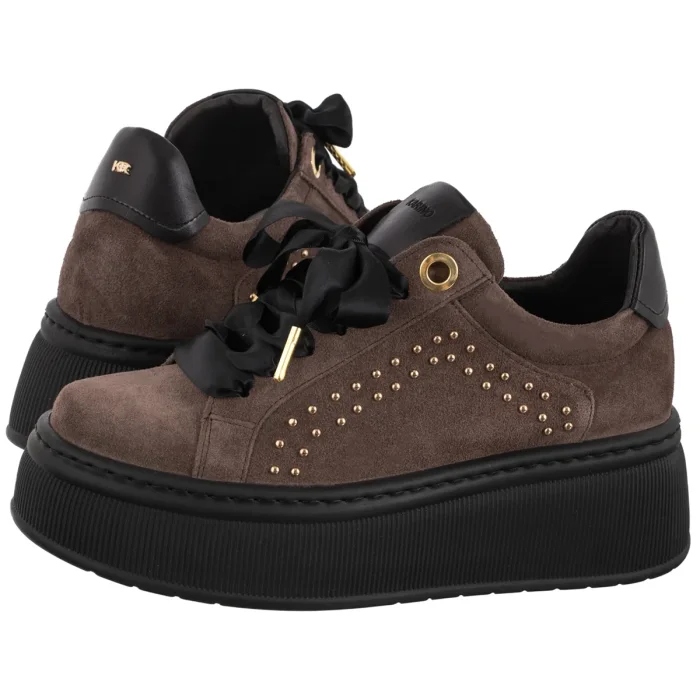 Dámské Sneakers Boty na Platformě Karino Hnědé 5693/015-P Brown