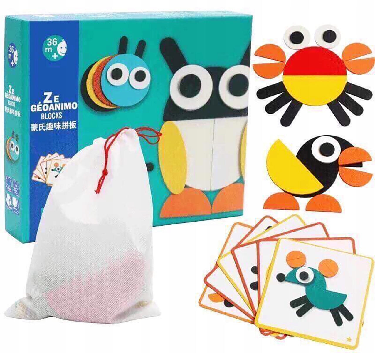 

Drewniane Układanka Puzzle Gra Logiczna Montessori