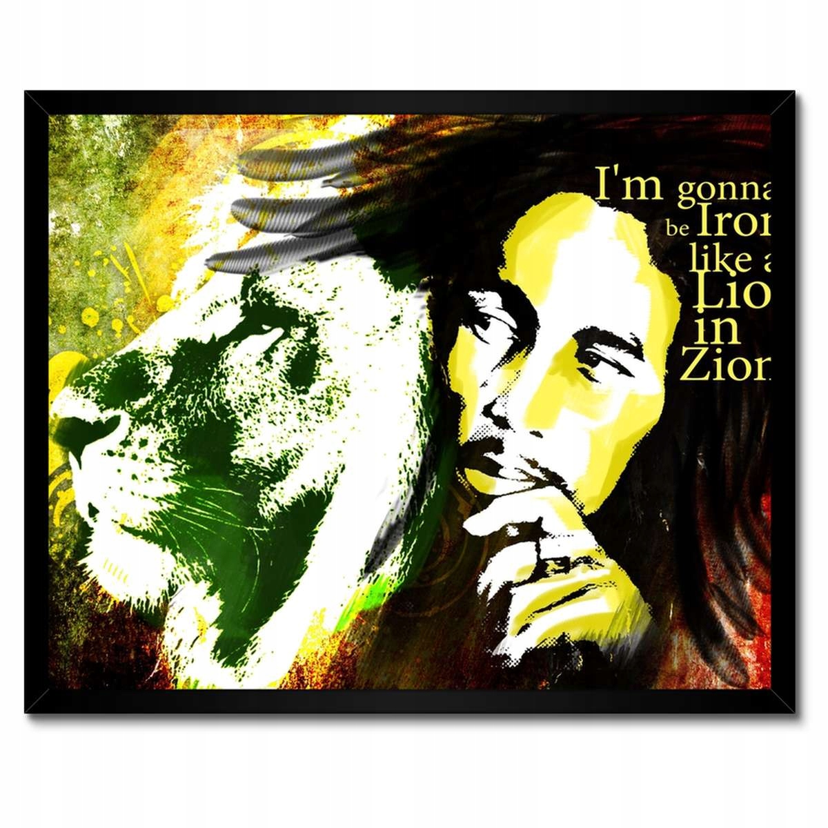 Plakáty v rámu 50x40 Bob Marley Lion in Zion