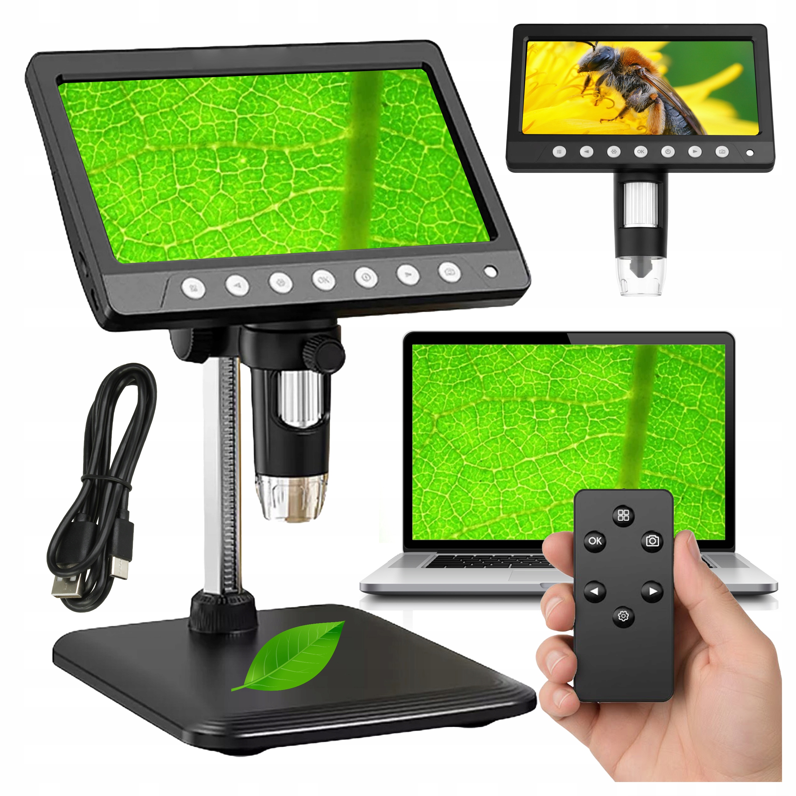 Přesný Digitální Mikroskop Zoom X1200 Přiblížení Hd Monitor, Pohled Na Pc