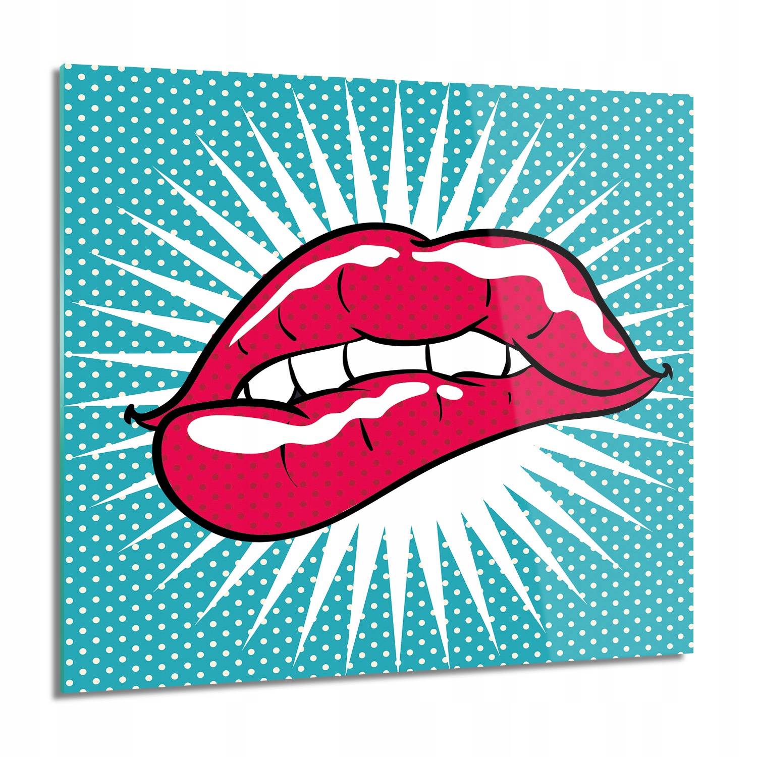 Ústa pop art komiks grafika Skleněný obraz 60x60
