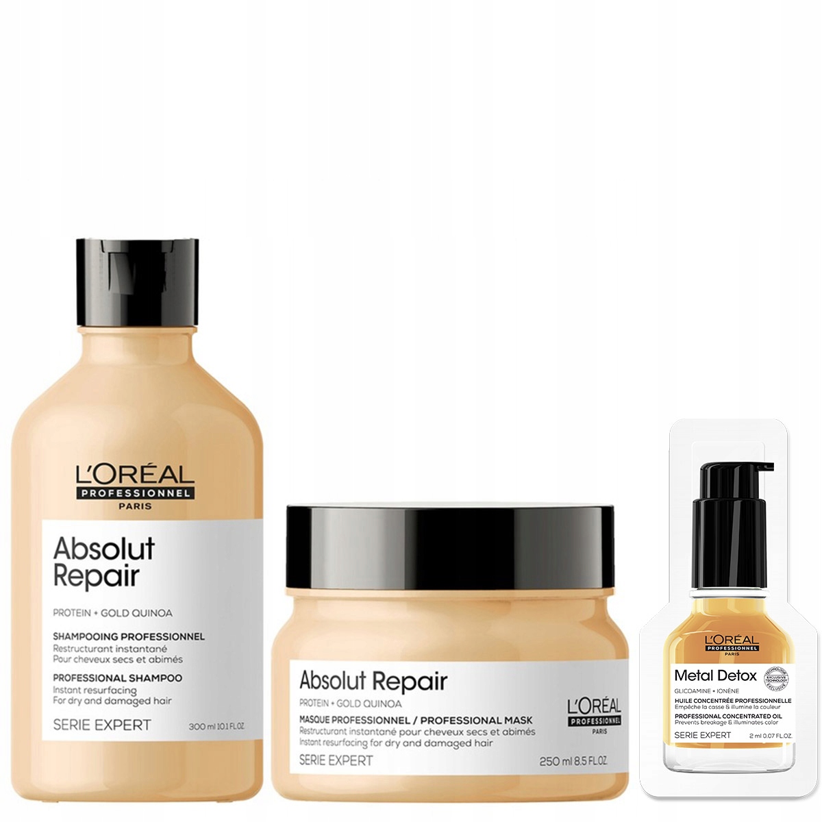 L'Oreal Pro Absolut Repair zestaw szampon maska do włosów zniszczonych