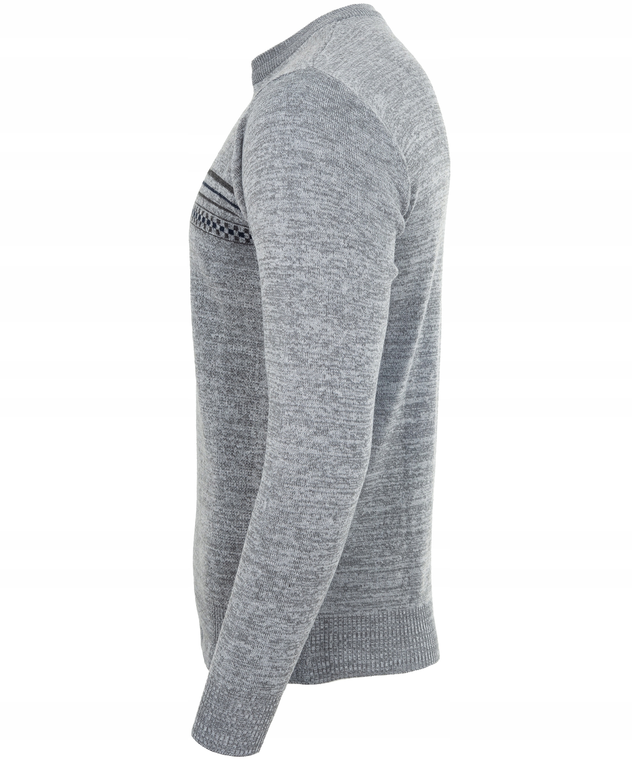 SWETER MĘSKI ELASTYCZNY SZARY MELANŻ L Rozmiar L