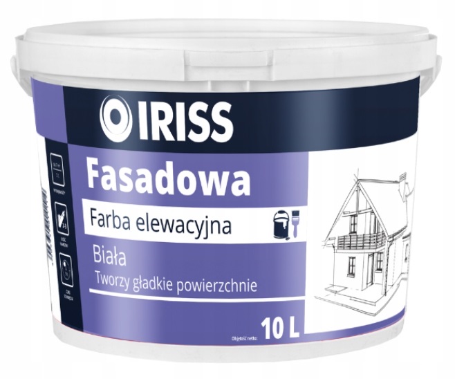 Iriss Farba Fasadowa Elewacyjna Zewnętrzna Biała 10L