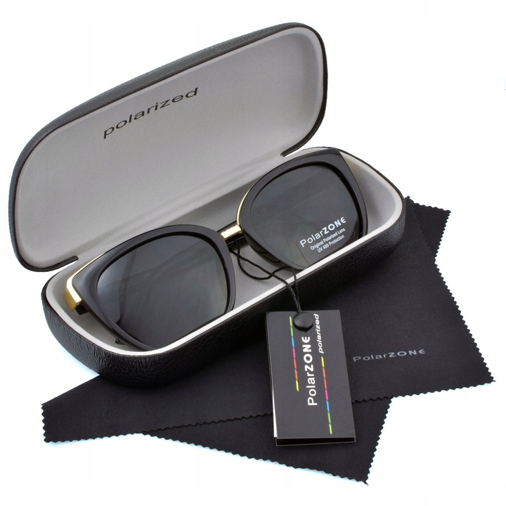 OKULARY PRZECIWSŁONECZNE DAMSKIE Polaryzacyjne PolarZONE UV400 ETUI +GRATIS Marka PolarZONE