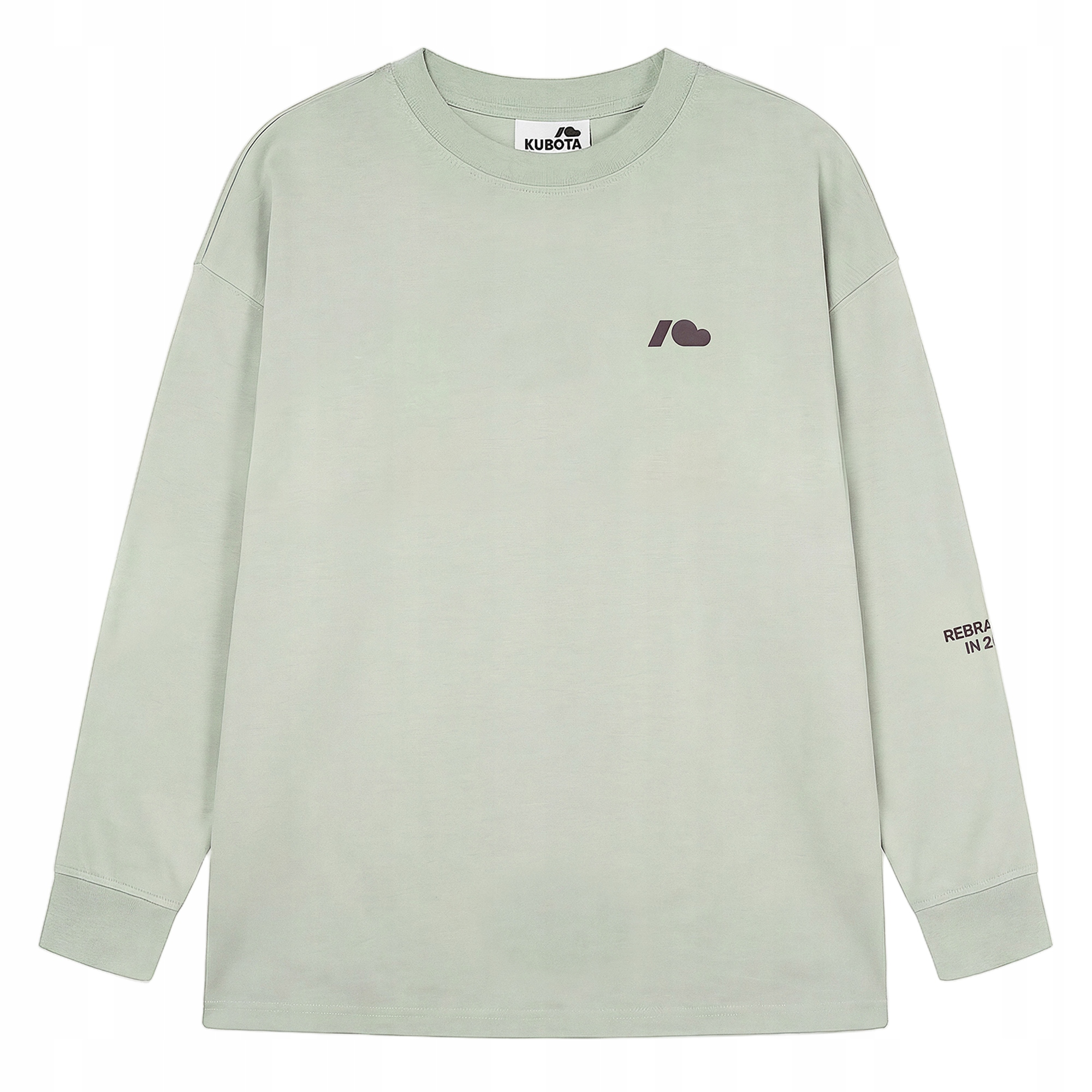 Pánské Bavlněné Tričko S Dlouhým Rukávem Oversize Kubota Zelená Unisex XL