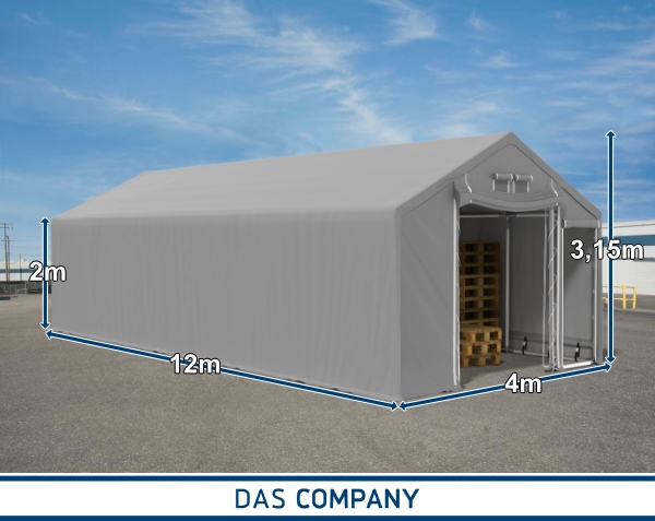 Namiot PRIME 4x12 magazynowy HALA NAMIOTOWA Długość 12 m