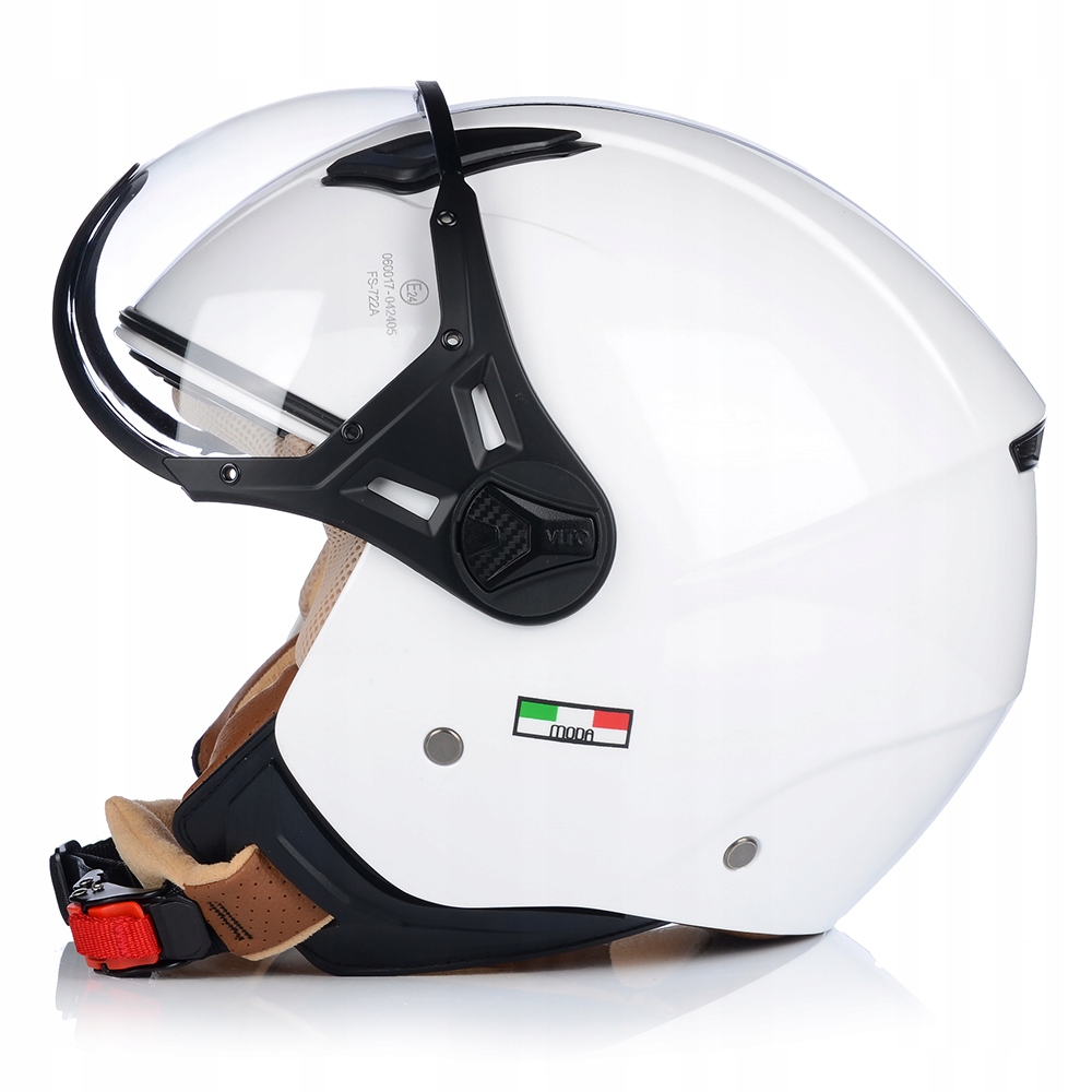 KASK MOTOCYKLOWY OTWARTY | VITO MODA BIAŁY | SKUTER CHOPPER ECE 22.06 LEKKI Rozmiar XL