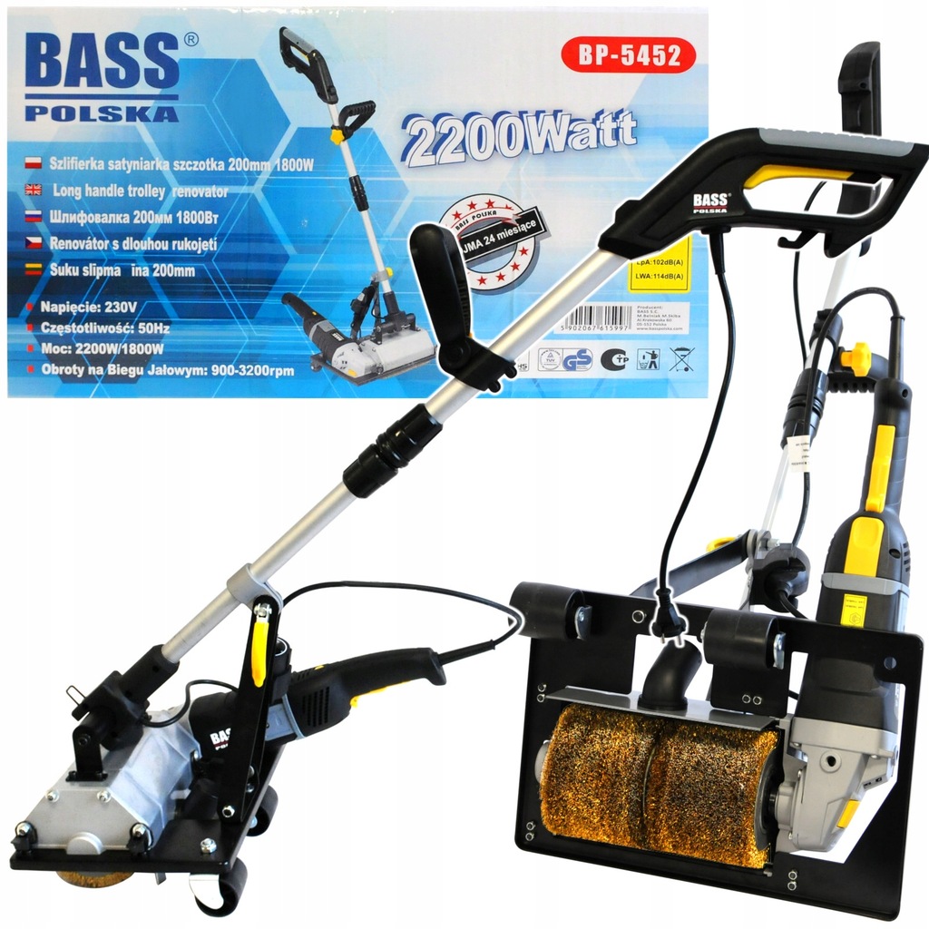 Szlifierka Satyniarka Szczotkowa Cykliniarka 200mm 1800W BP5452 Bass Polska