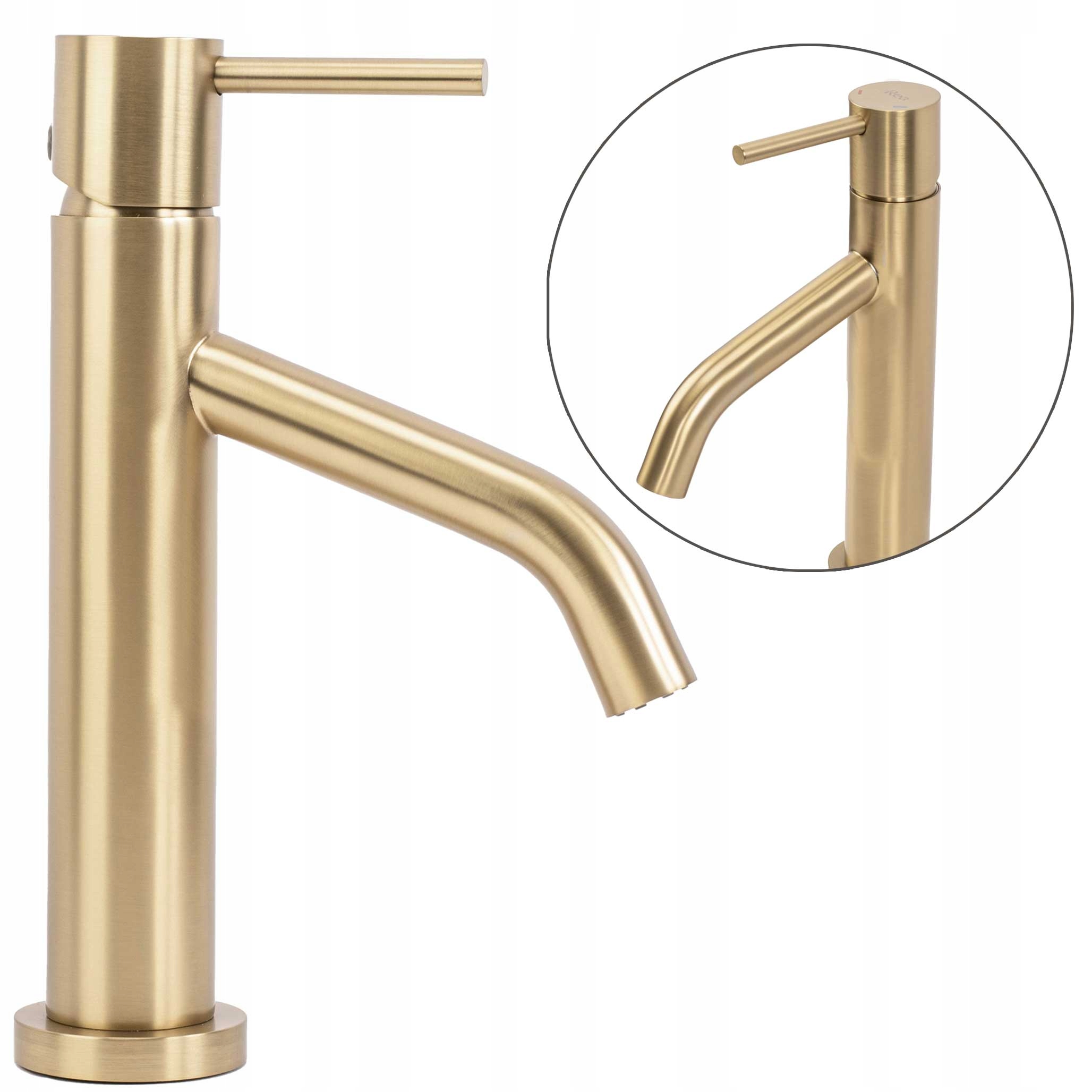 Umývadlová batéria Zlatá Nízka Rea Level Stojaca kartáčovaná matná