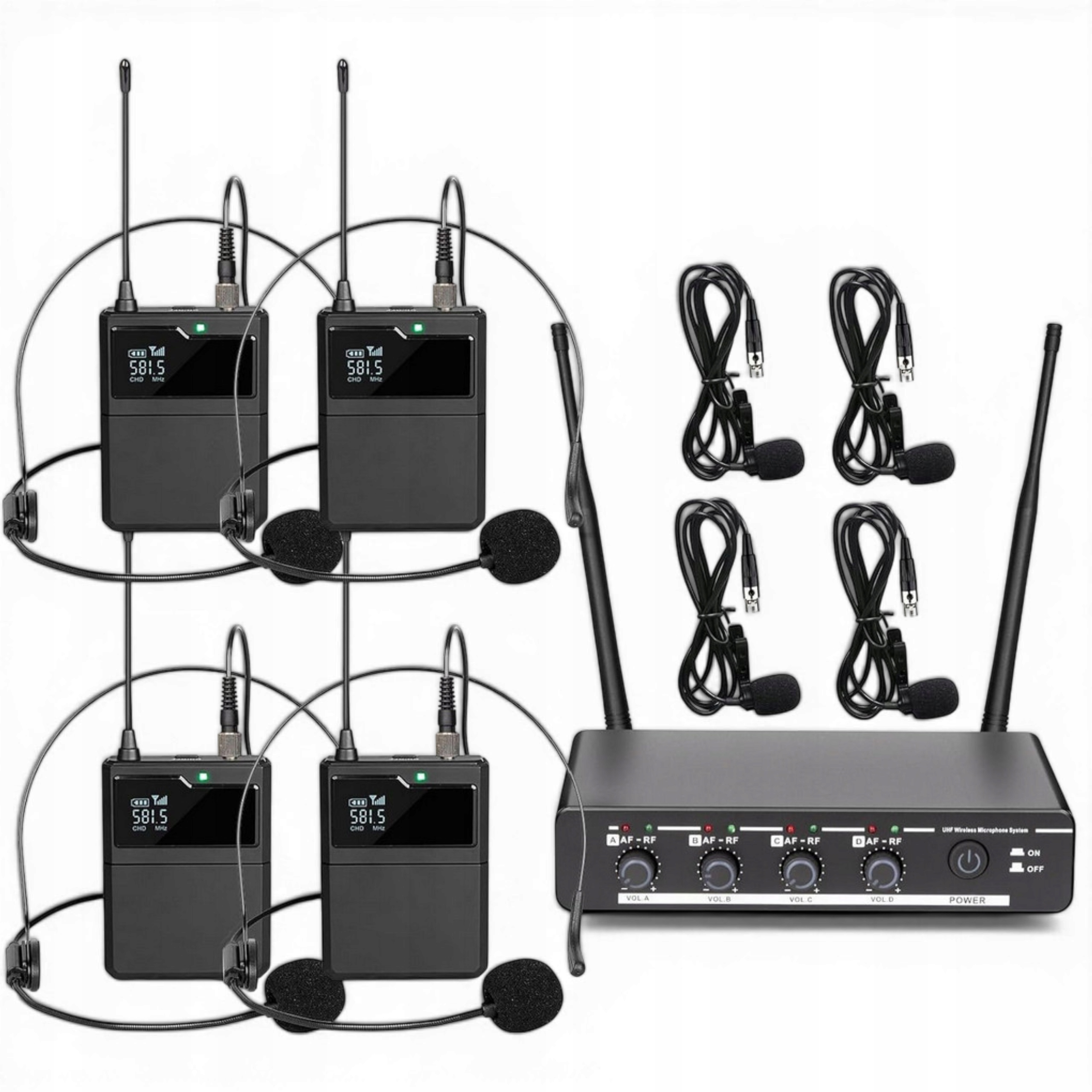mikrofonní systém se 4 vysílači typu body Depusheng R6 Uhf Bezdrátový