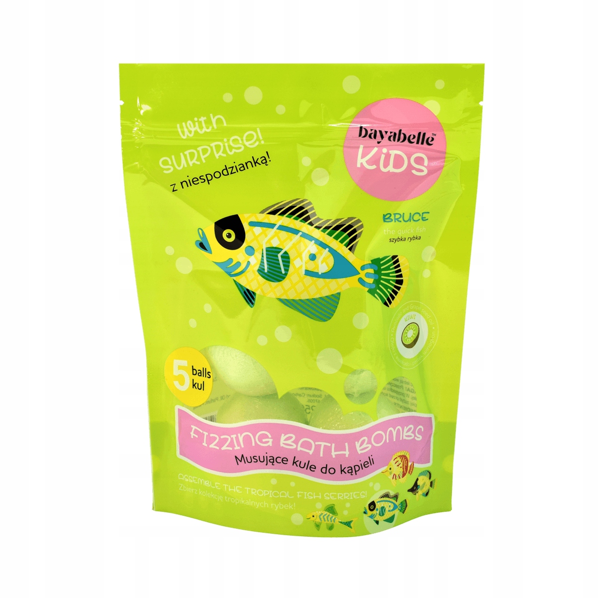 

Bayabelle Kids Musujące Kule Do Kąpieli Kiwi 5x50g