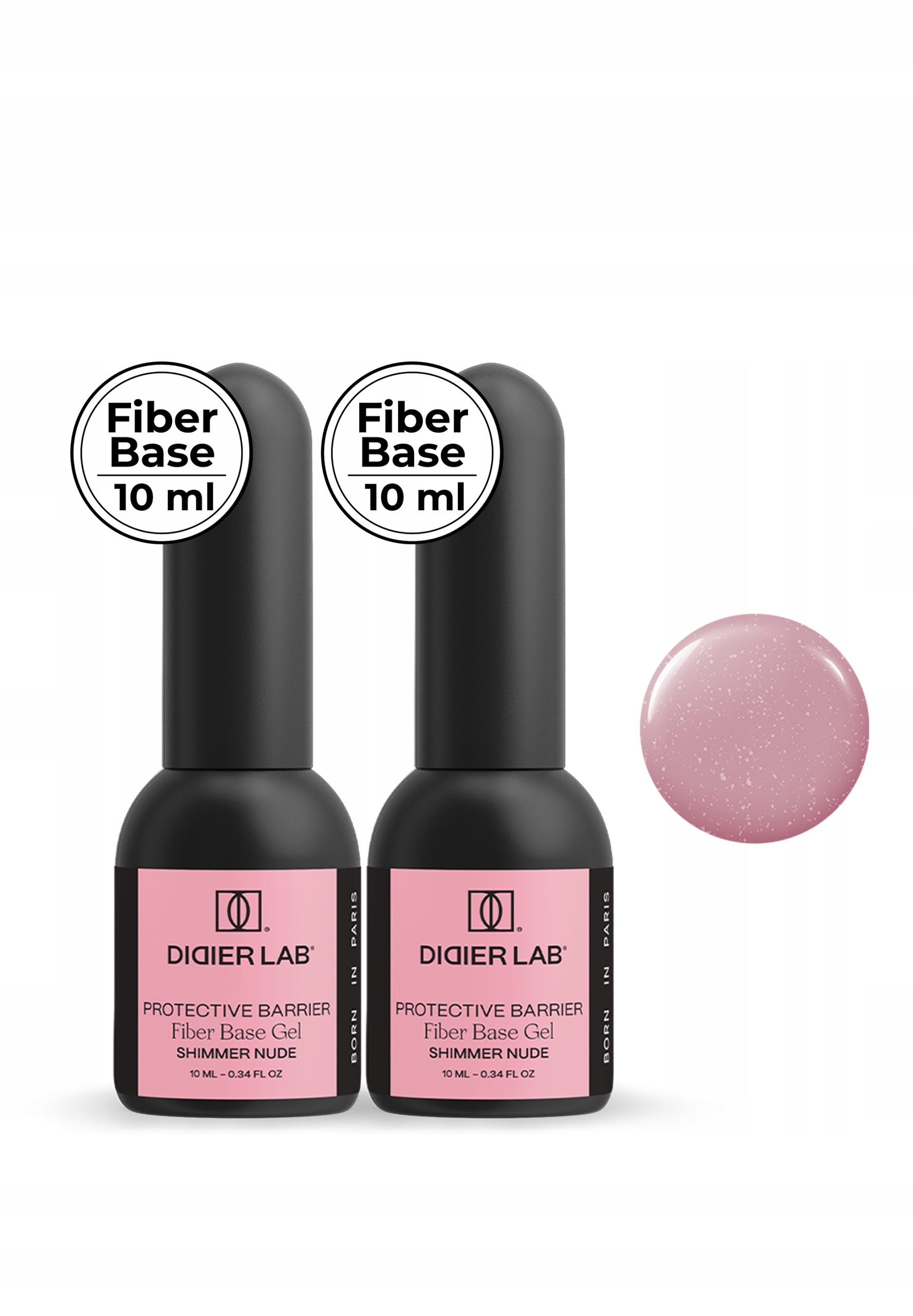 Didier Lab Set: Hybridní Fiber Base, Shimmer Nude, Bez Hema a Tpo