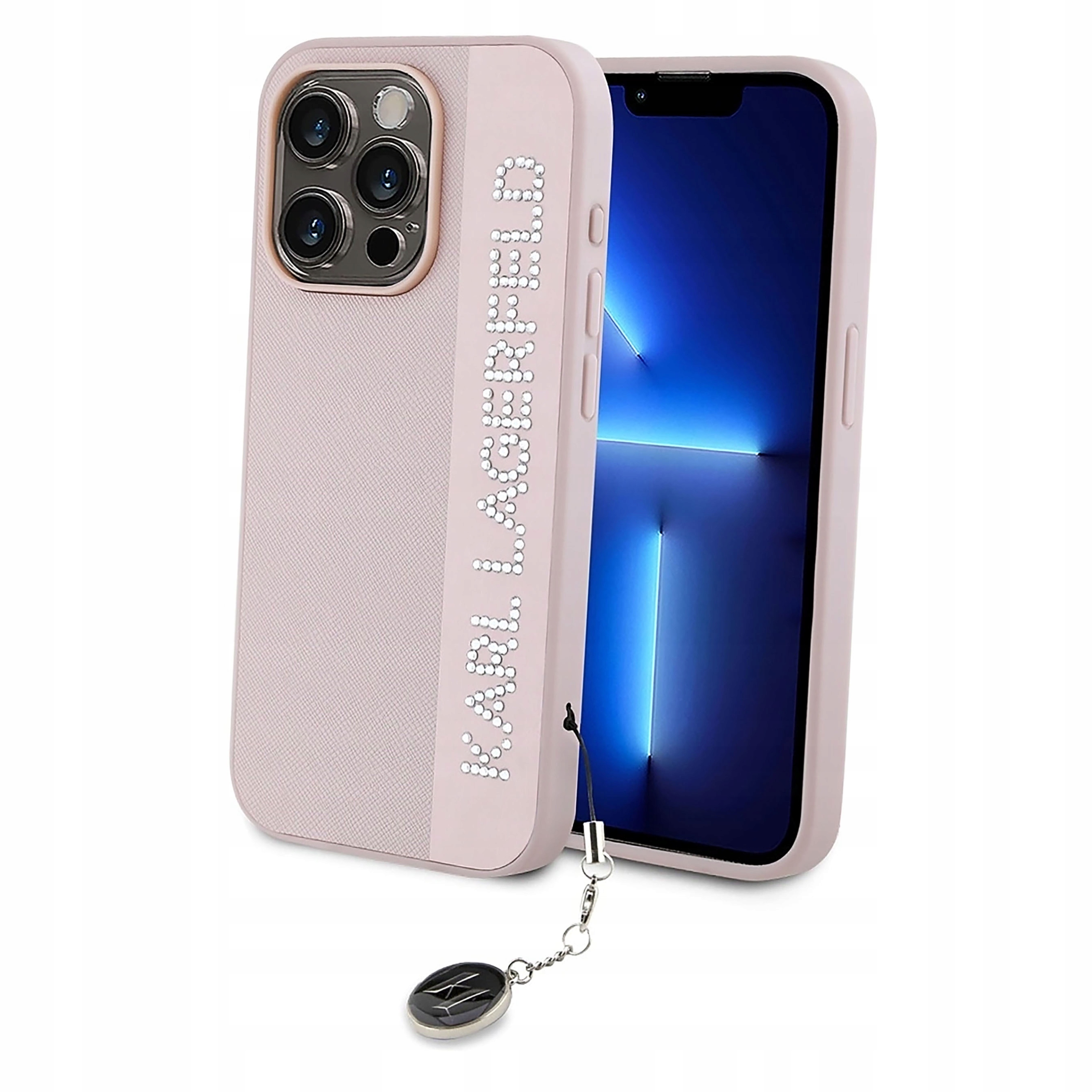 Etui Karl Lagerfeld Saffiano Rhinestones & Charm do iPhone 15 Pro Max