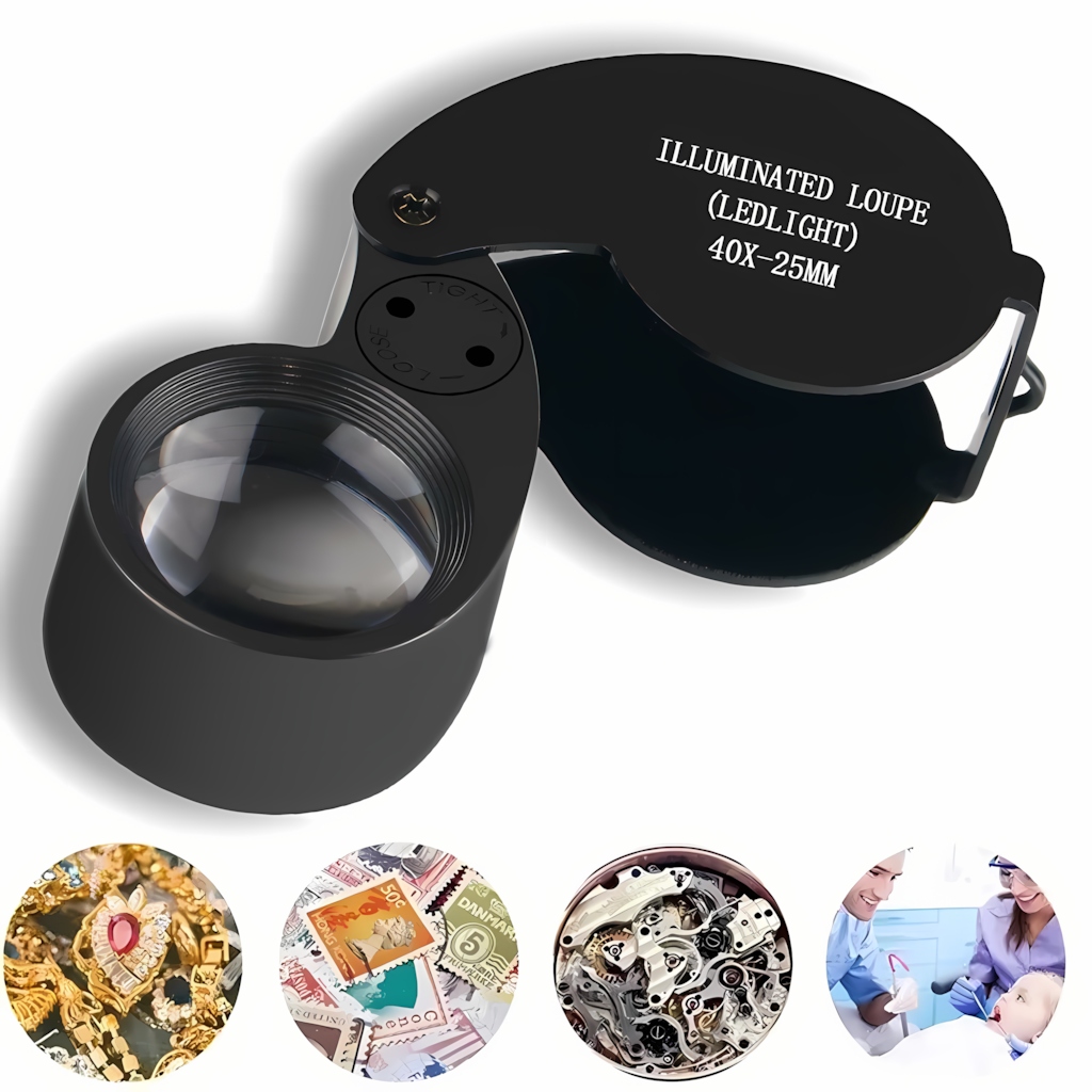Lupa Jubilerska Szkło Powiększające Kieszonkowa Składana 40x25mm RT0332