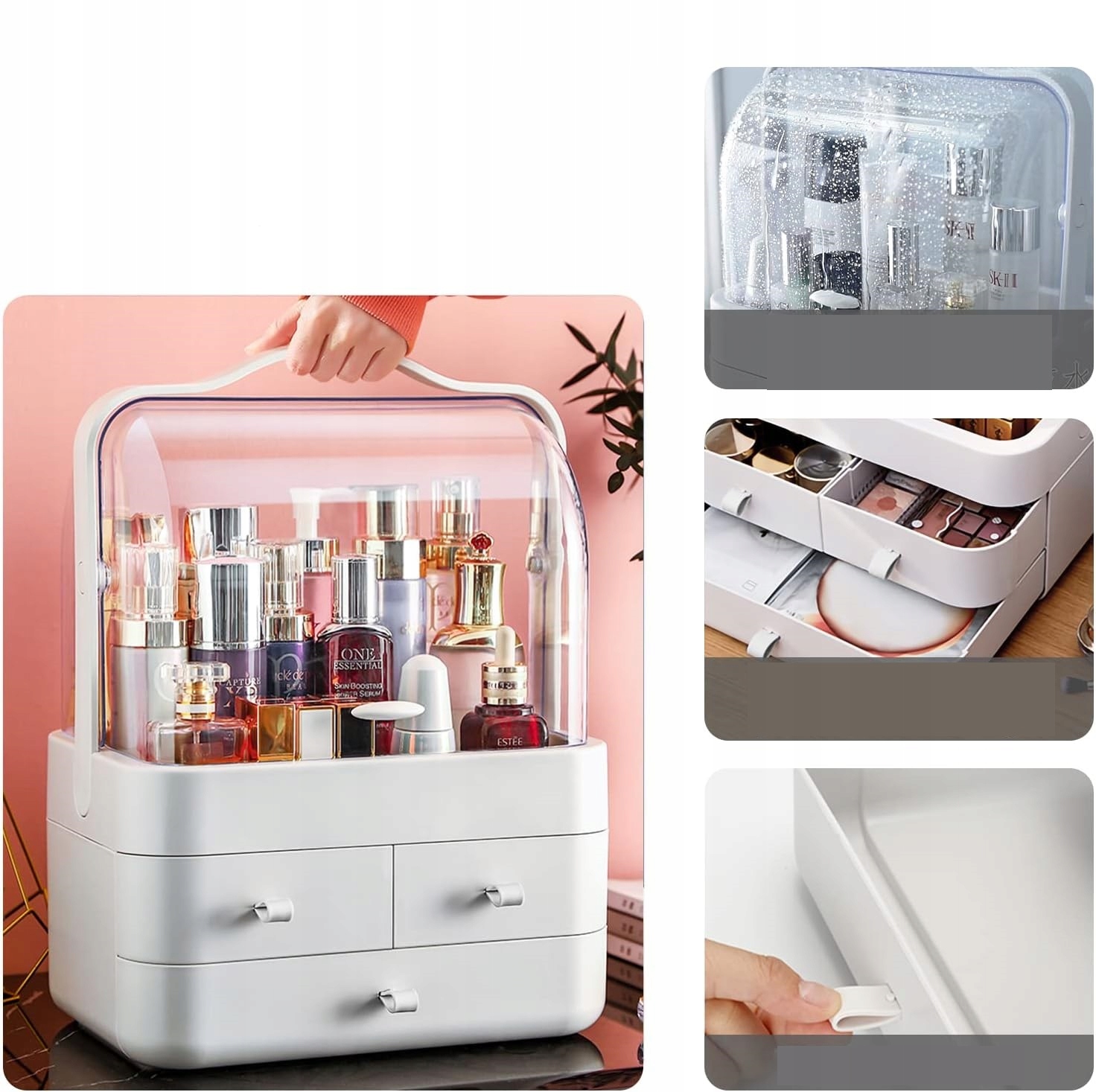 ORGANIZER NA PRZYBORY KOSMETYKI DO MAKIJAŻU PRZENOŚNA TOALETKA AKRYL Marka bez marki