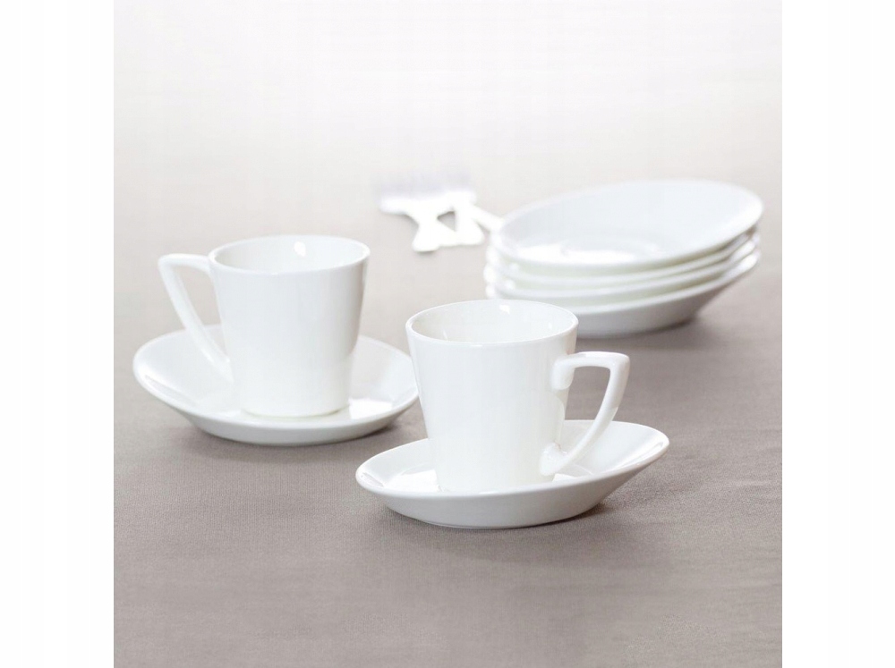 Filiżanka do kawy herbaty AMBITION Kubiko Fala skośna 220ml biała porcelana EAN (GTIN) 5904134612335