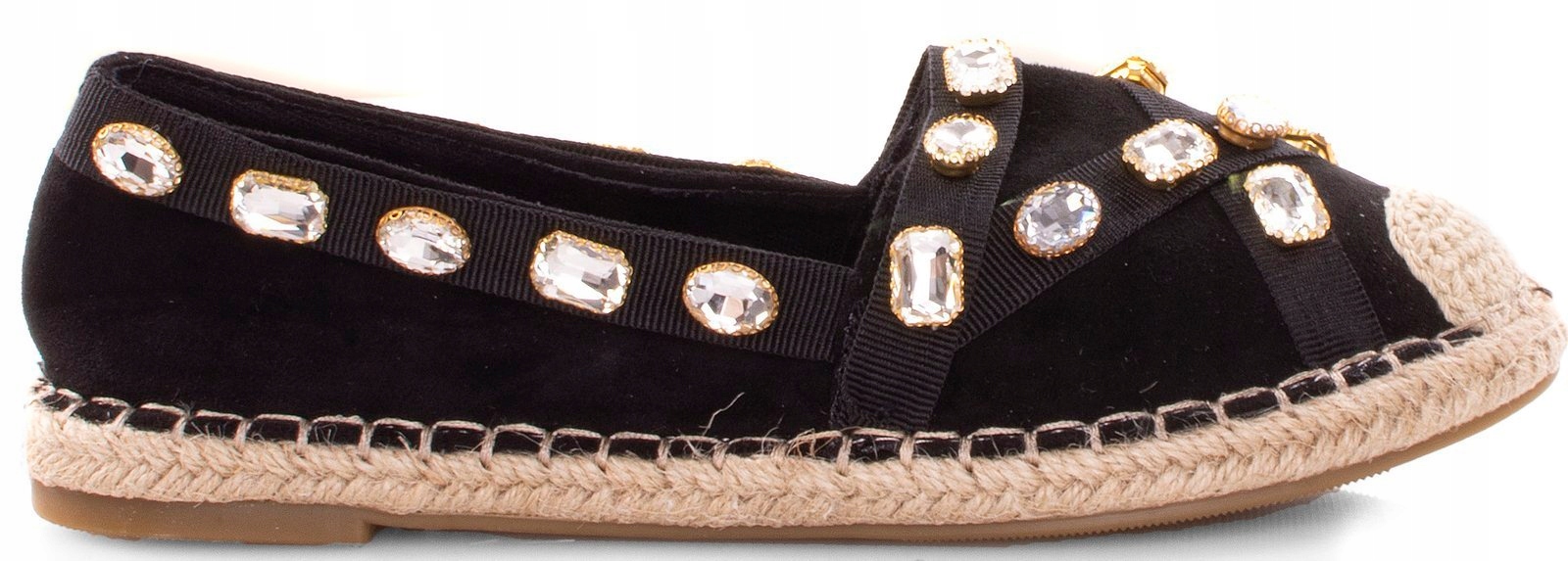 

5567 Czarne Espadryle Balerinki Z Ćwiekami 38