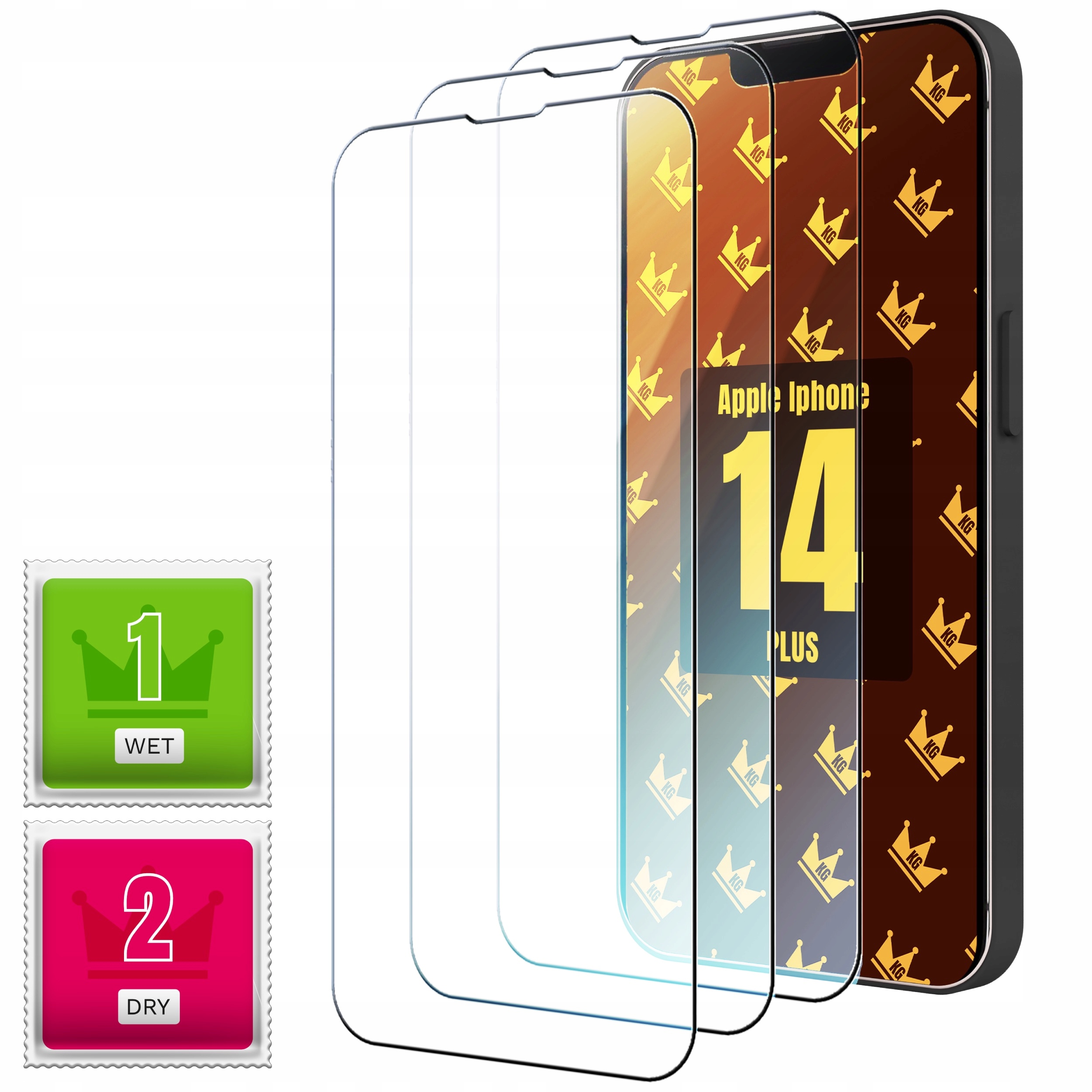 3-PAK Szkło Hartowane do Apple iPhone 13 Pro Max 14 Plus (9H, płaskie)