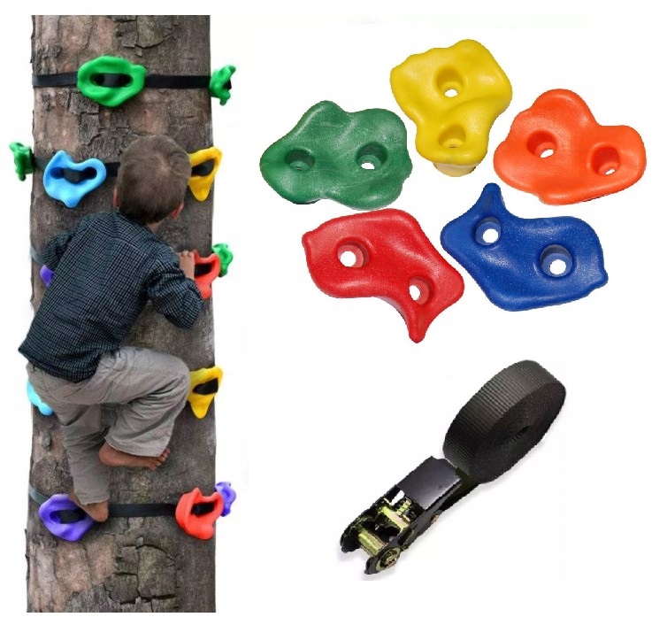 Kameny pro lezení na strom 10 kamenů 4 pruhy