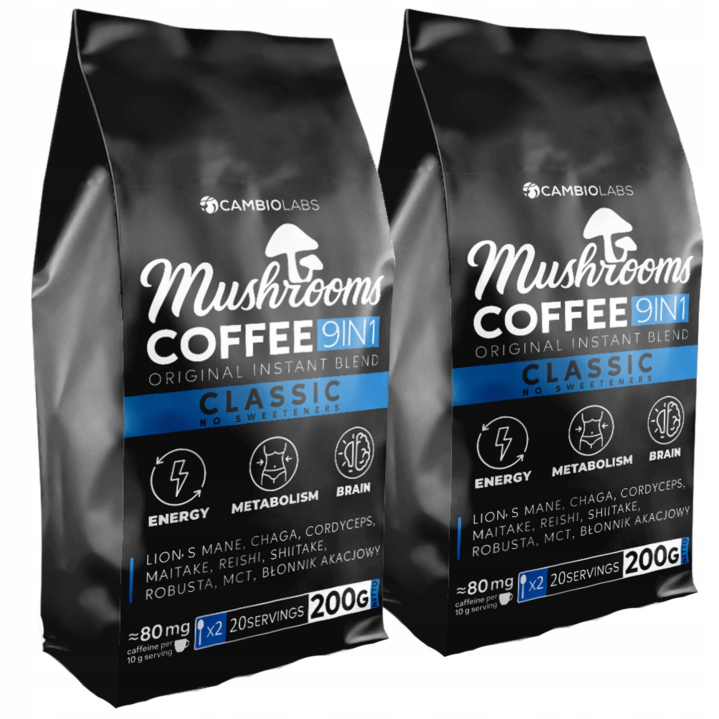 Levně Káva Houbová rozpustná 9 v 1 Soplówka Clear Mushroom Coffee Kakao x2