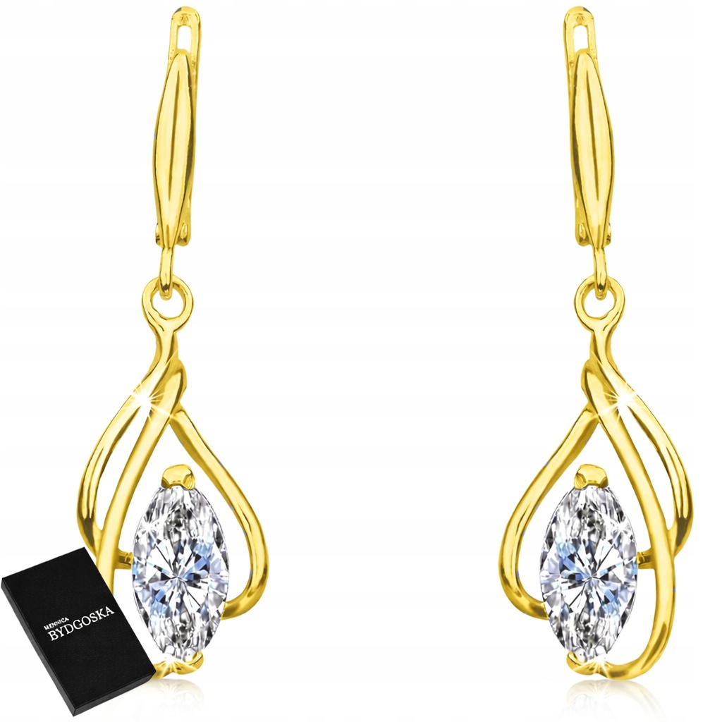 Stříbrné náušnice dlouhé závěsné dámské anglické stříbro pozlacené 925