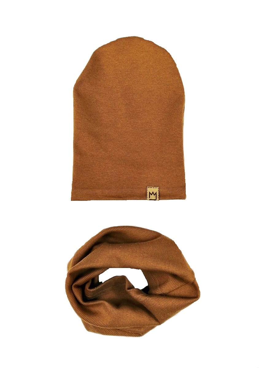 

Czapka komin komplet camel Mimi