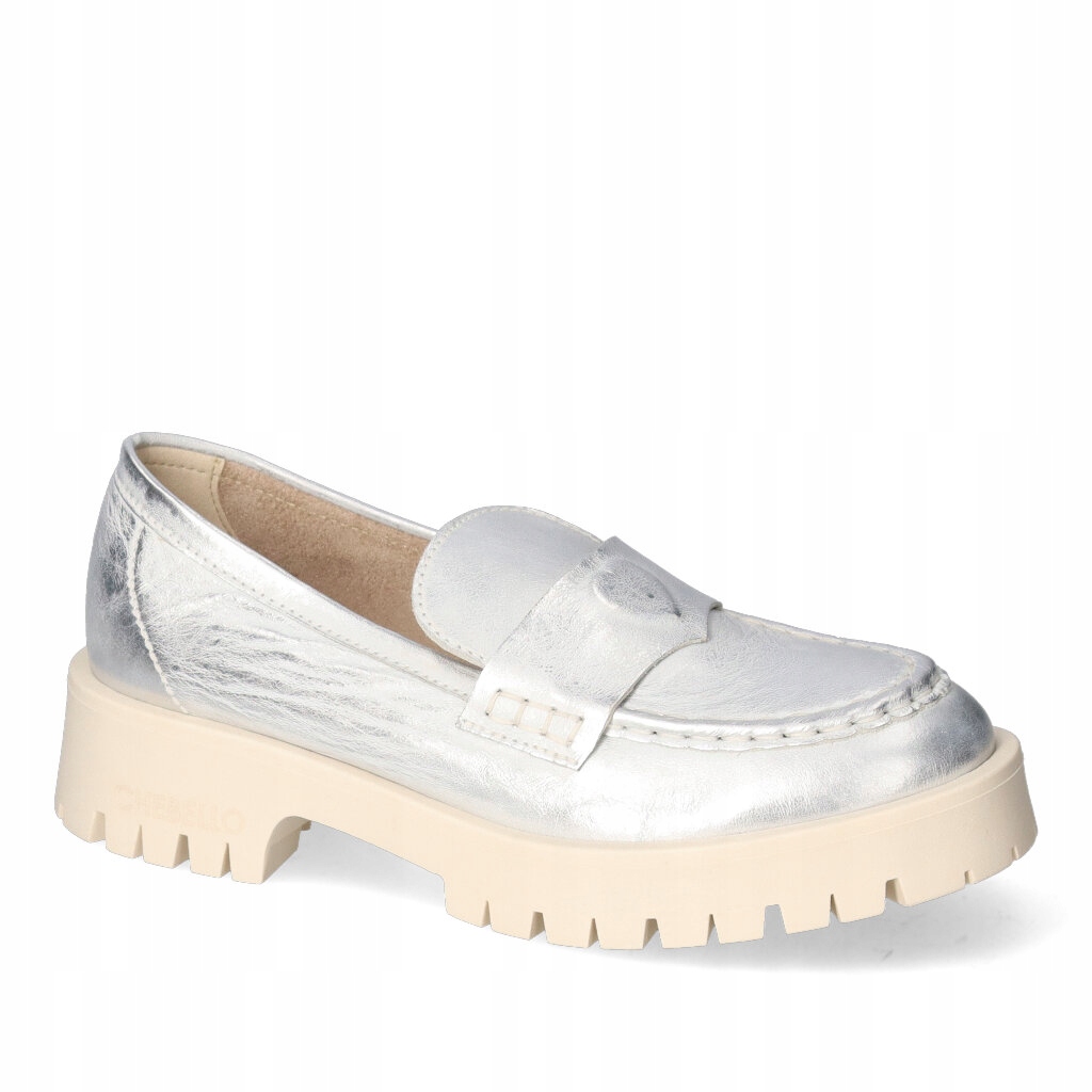 Mokasíny CheBello 2929-435 Stříbrné lico 40