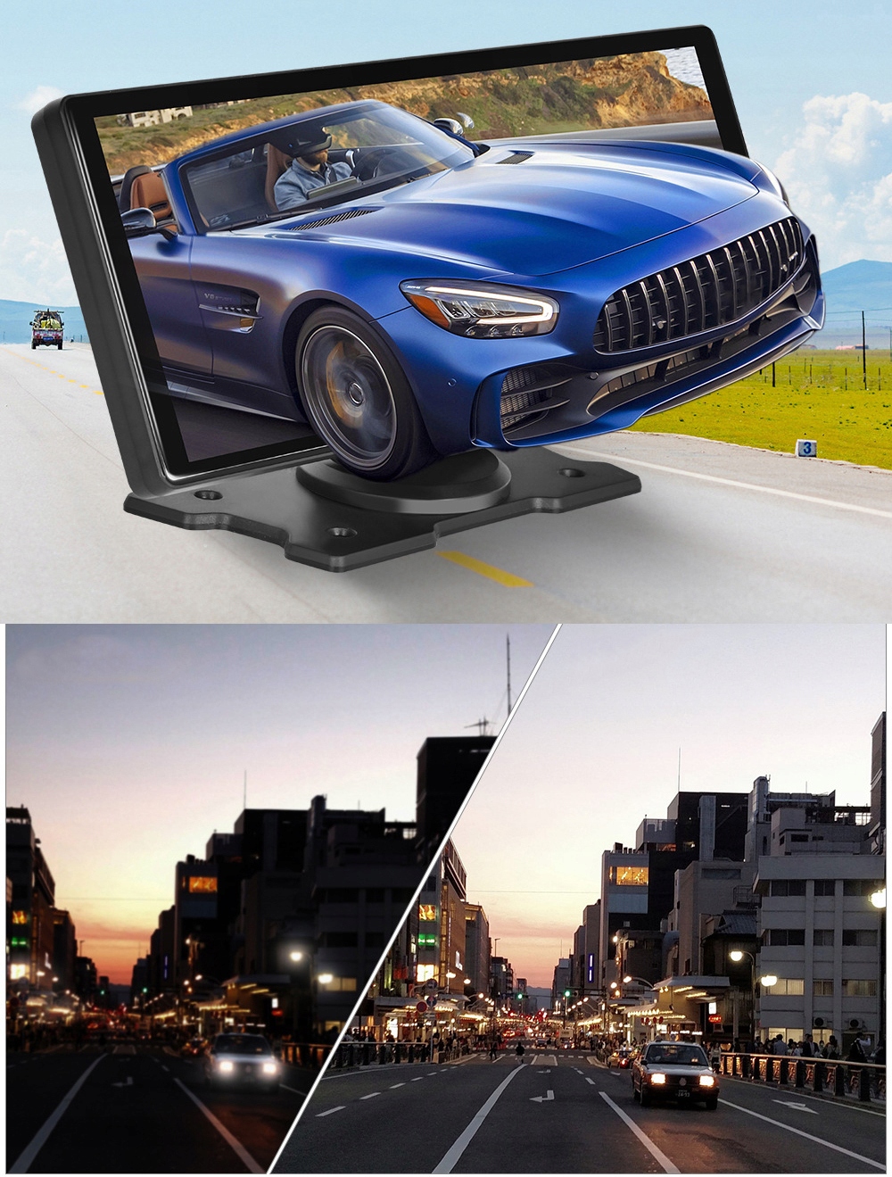 AUTÓS MONITOR RÁDIÓ ANDROID AUTO CARPLAY NAVIGÁCIÓ USB WIFI BLUETOOTH Termék mélysége 2.5 cm