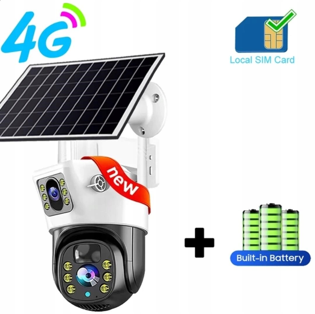 4G Lte Vonkajšia Otočná Kamera So Solárnym Panelom