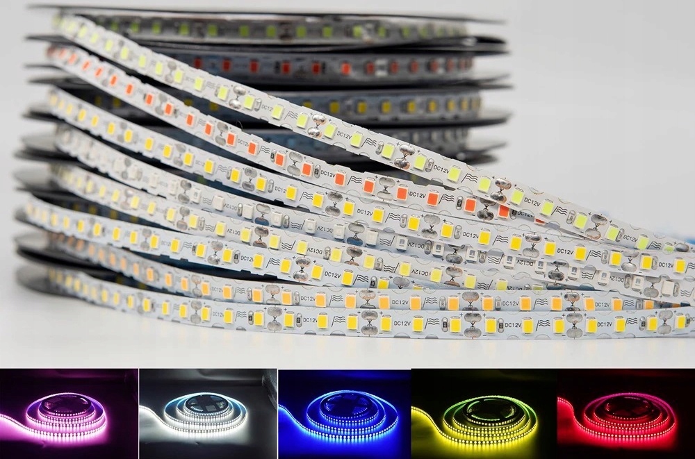 TAŚMA LED 2835 12V 6mm PRO 9.6W ELASTYCZNA ZIMNA Moc 9.6 W