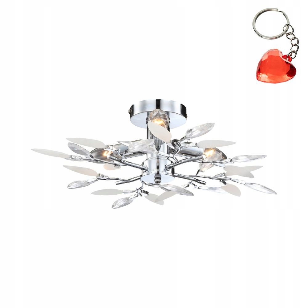 Lampa sufitowa do salonu ozdobna 3xE14 chrom Vida 63160-3 Globo