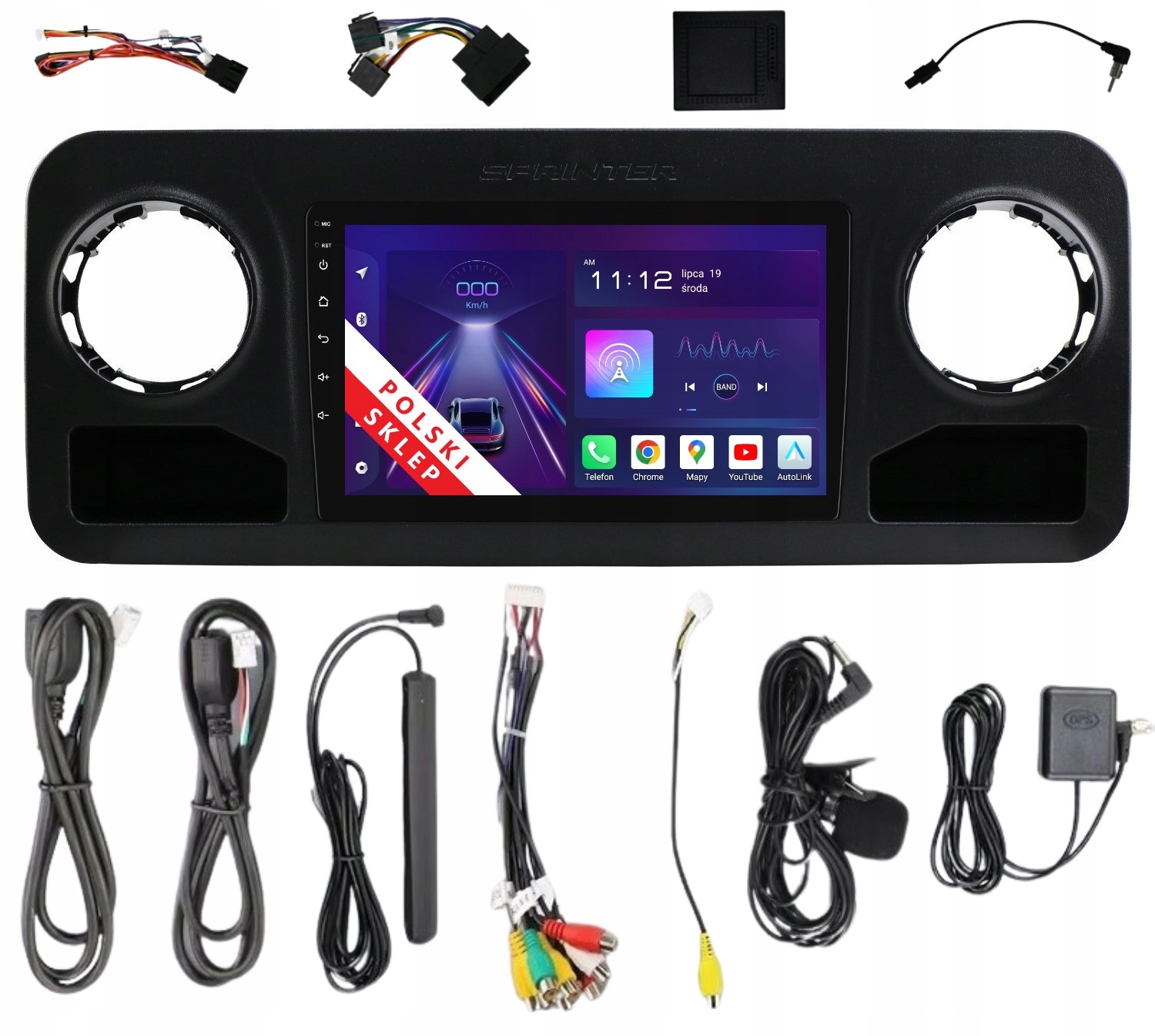 Rádio 2DIN Navigace Android Mercedes Sprinter W910 8/256GB Lte Dsp Carplay