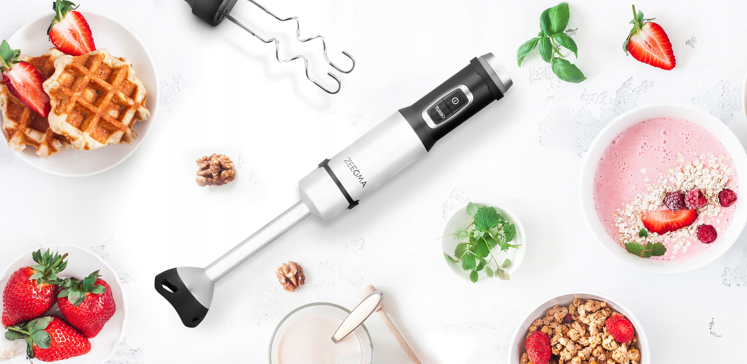 MOCNY BLENDER RĘCZNY WIELOFUNKCYJNY 5w1 TYTANOWE OSTRZE temp. do 140° Wielkość pojemnika 0.8 l