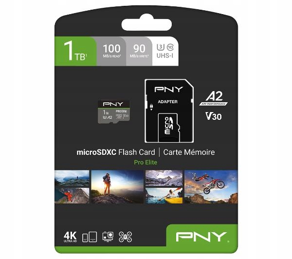 Karta pamięci Pny microSDXC Pro Elite 1TB V30 A2 100 90 MB/s
