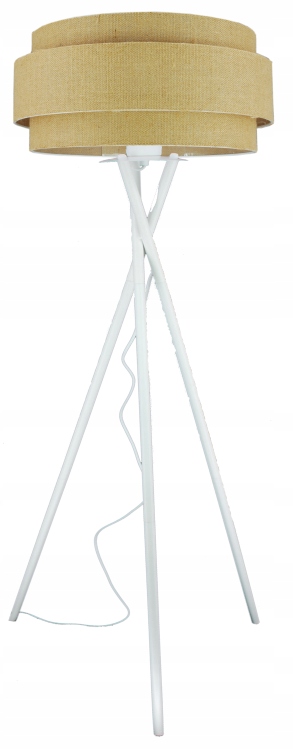 Podlahová lampa Duo s dvojitým tienidlom Boho Prírodná Juta Trojnožka